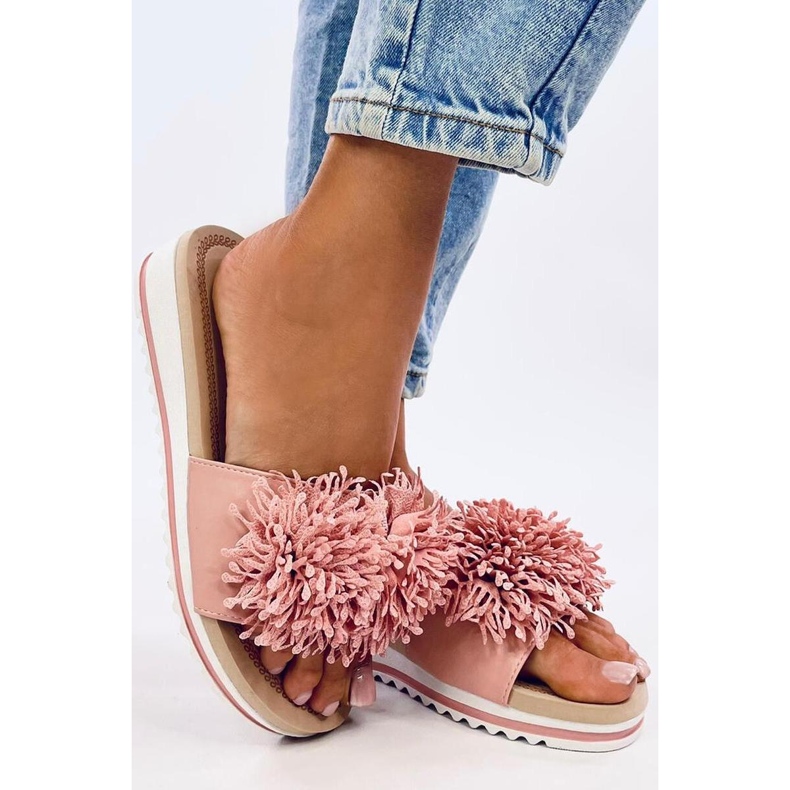 Sandal Wedge mules with flowers Ragnes Pink - Inello 1