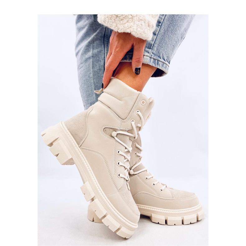 Torey White insulated lace-up ankle boots - Inello beige 2