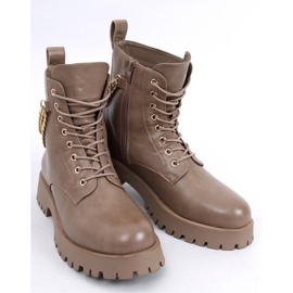 Kb9393 Tokyo Khaki bovver boots with chains - Inello brown 1