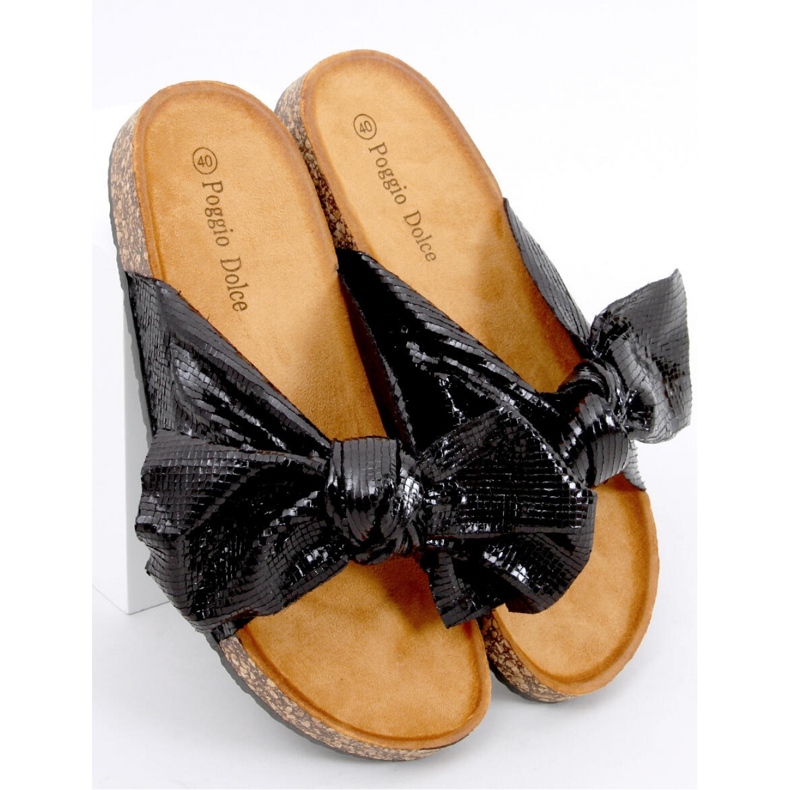 Sandal Cork flip-flops with a bow Amur Black - Inello 1
