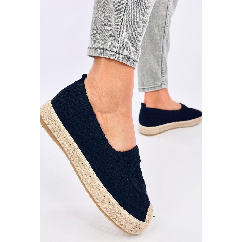 Dagonei Black openwork ballerina espadrilles - Inello 1