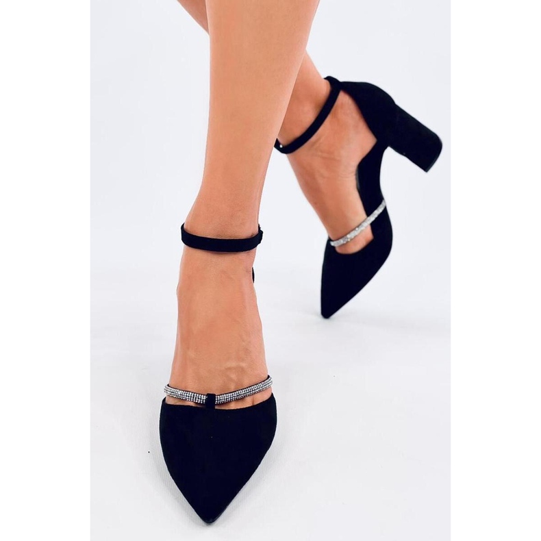 Ayari Black strappy high-heeled pumps - Inello 2
