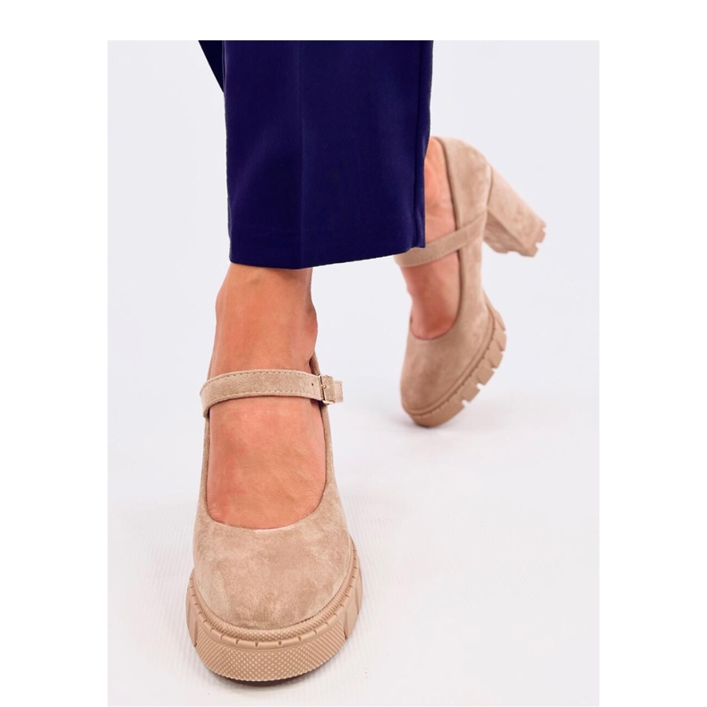 Platform pumps with a strap Dresse Khaki - Inello beige 1