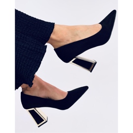 Constie Black geometric high heel pumps - Inello 1
