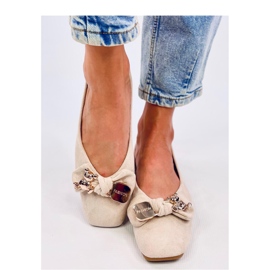 Cranny Beige golden teddy bear ballet flats - Inello 1