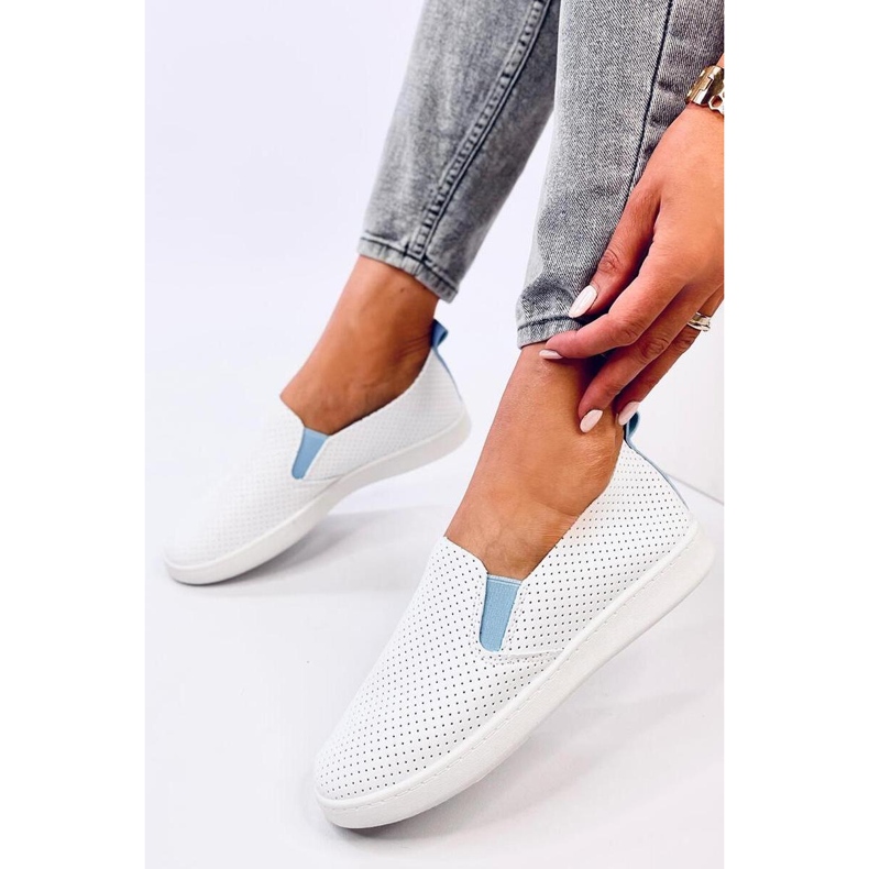 Jousse WHITE/BLUE slip-on sneakers - Inello 1 Jousse WHITE/BLUE slip-on sneakers - Inello 1