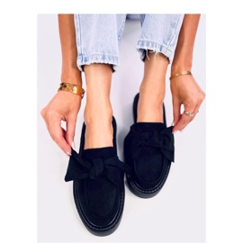 Tempelton Black suede moccasins with a bow - Inello 2