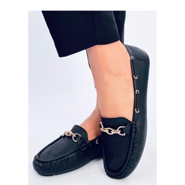 Nisa Black women's moccasins - Inello 2