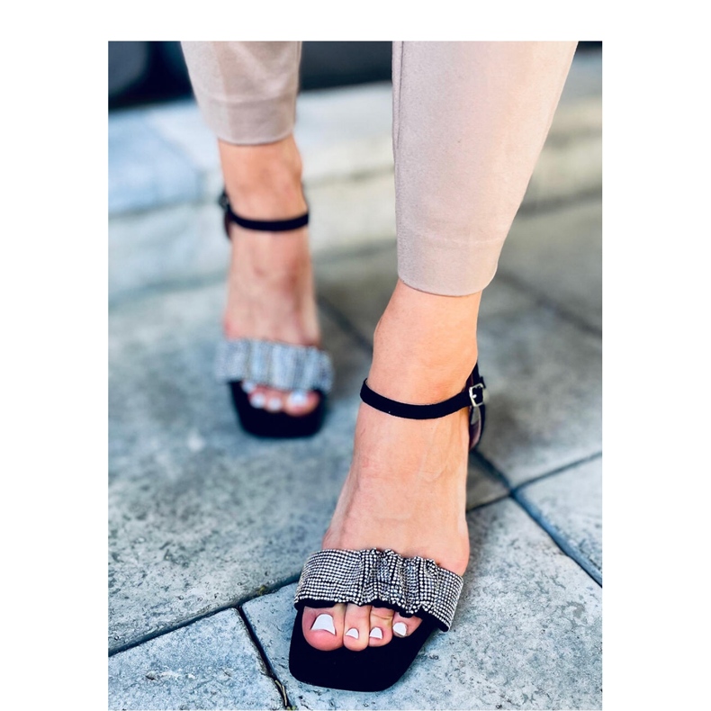 Dash Black wide heel sandals - Inello 1