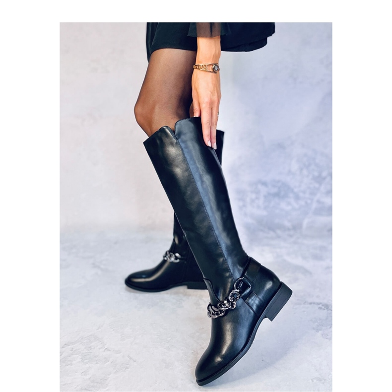 Daigle Black women's full-grain boots - Inello 2