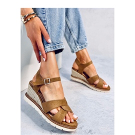 Espadrille wedge sandal Sermon Khaki - Inello brown 1