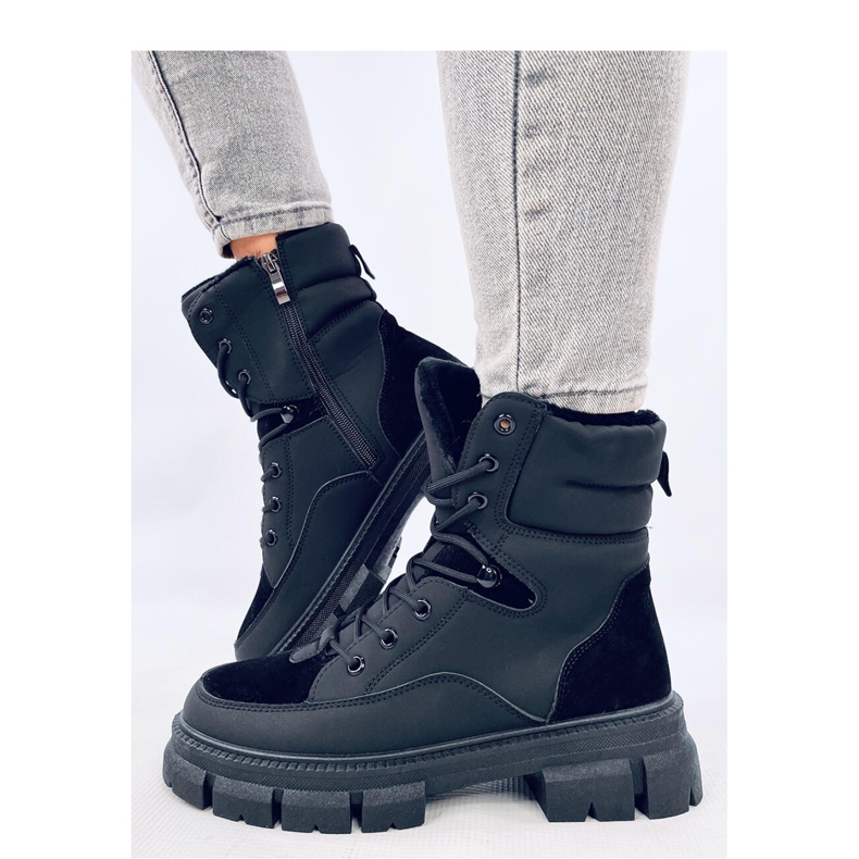 Torey Black insulated lace-up ankle boots - Inello 1