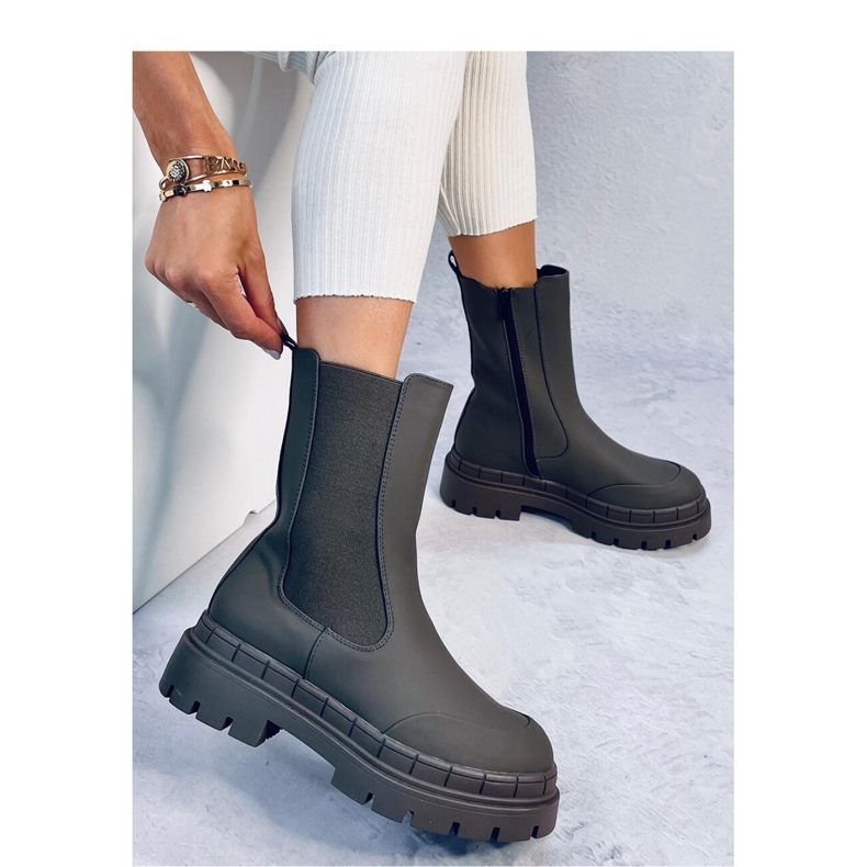 Faime Kaki high Chelsea boots - Inello green 2