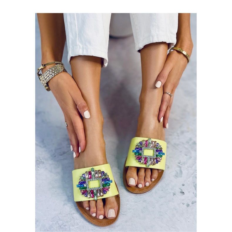 Sandal Flip-flops with colorful stones Lowell Green - Inello 1