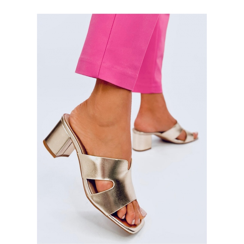 Vallon Gold high-heeled flip-flops sandal - Inello yellow 1