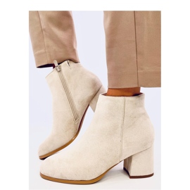 Marple Beige smooth high-heeled ankle boots - Inello 1