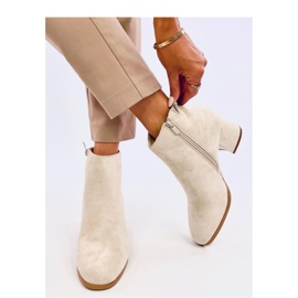 Marple Beige smooth high-heeled ankle boots - Inello 2