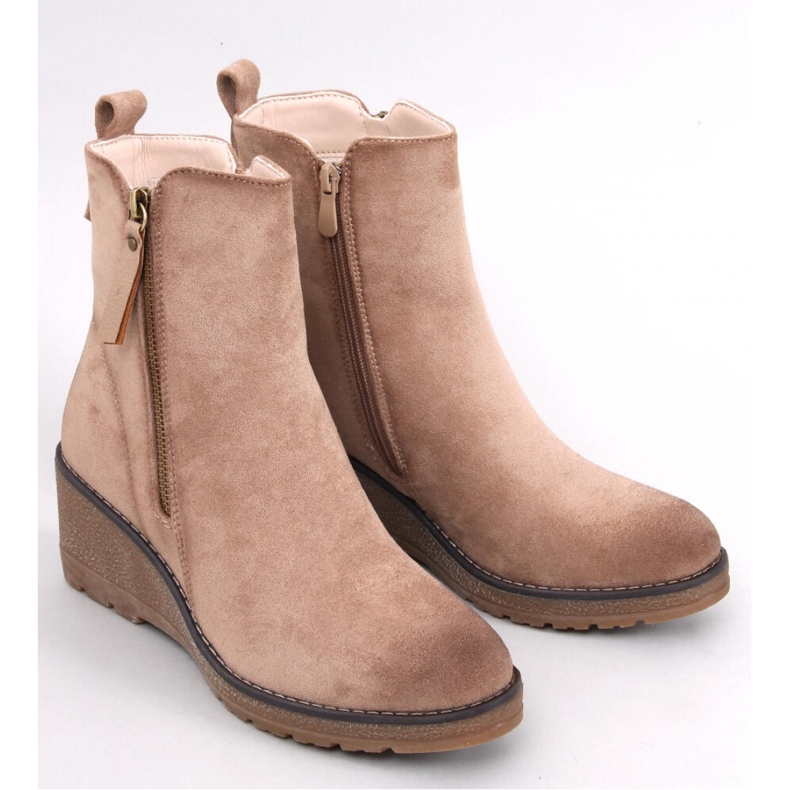 Meyer Beige wedge ankle boots - Inello 1