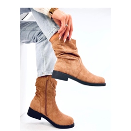 Vashtis Camel suede flat ankle boots - Inello brown 1
