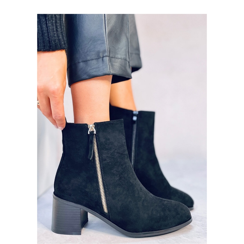 Aguirre Black suede high-heeled ankle boots - Inello 1 Aguirre Black suede high-heeled ankle boots - Inello 1