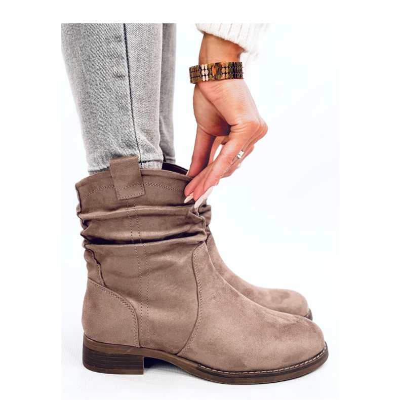 Wonger Khaki classic flat ankle boots - Inello beige 1