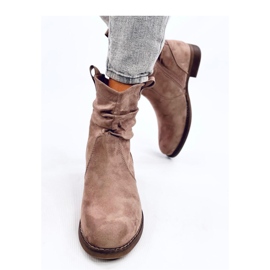 Wonger Khaki classic flat ankle boots - Inello beige 2
