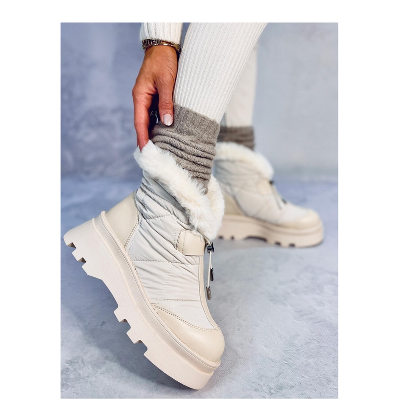 Tavaris Beige snow boots with fur - Inello 2