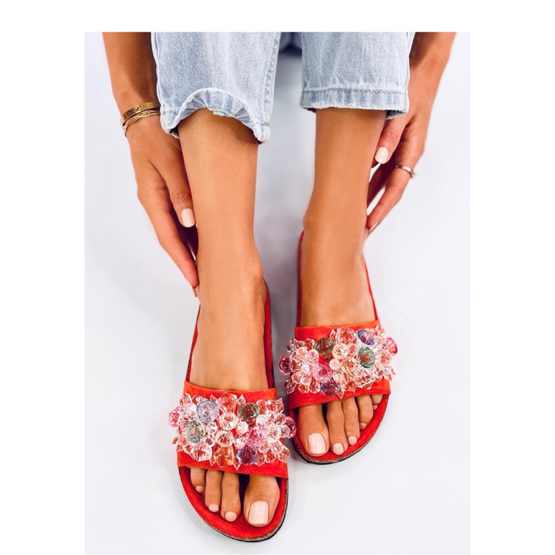 Sandal Cork flip-flops with stones Maliv Orange - Inello 1