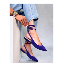 Dentoni Purple lace-up ballet flats - Inello violet 1