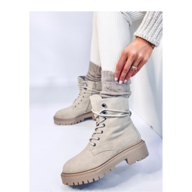 Simmo Beige lace-up ankle boots with protector - Inello 2