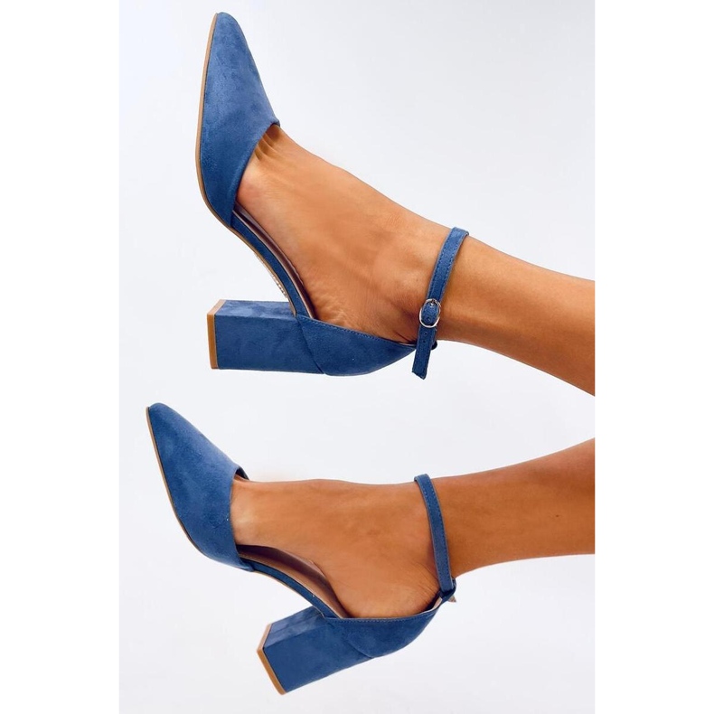 Pozzi Denim Blue ankle-strap pumps - Inello 1