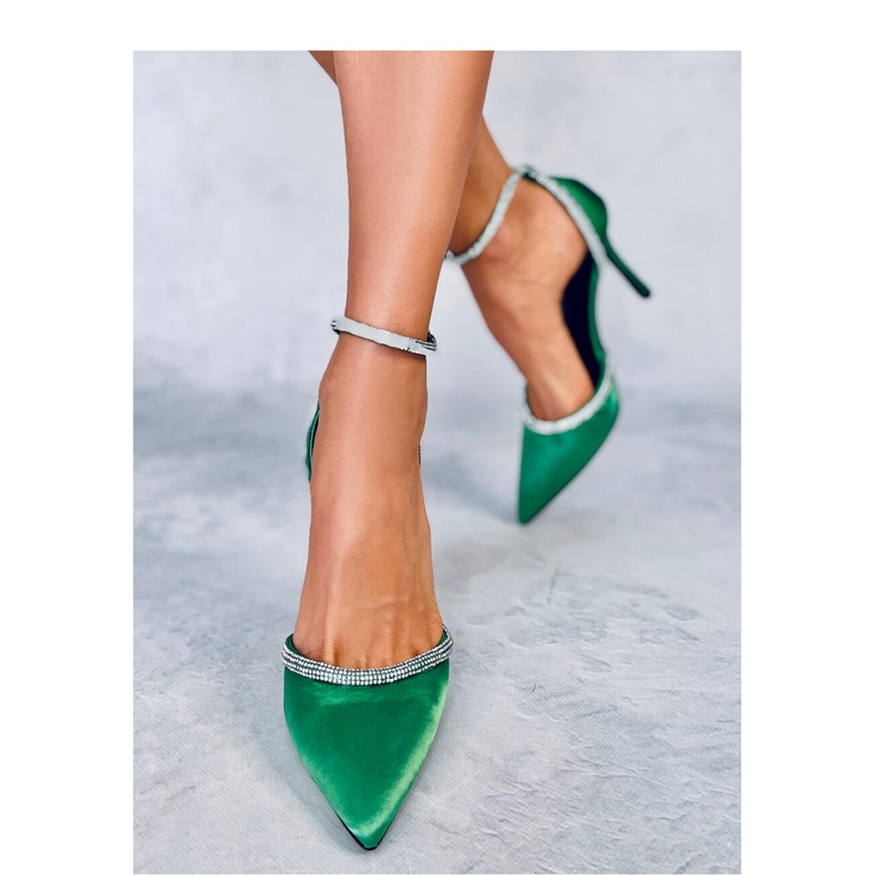 Conway Green stiletto pumps with rhinestones - Inello 1