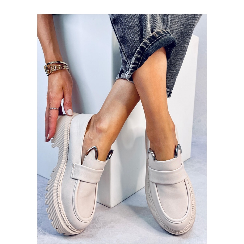 Bunnies Beige platform loafers with ears - Inello 1