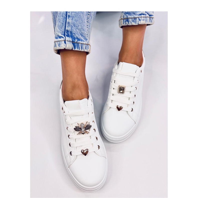 Yared WHITE/GOLD platform sneakers - Inello 1