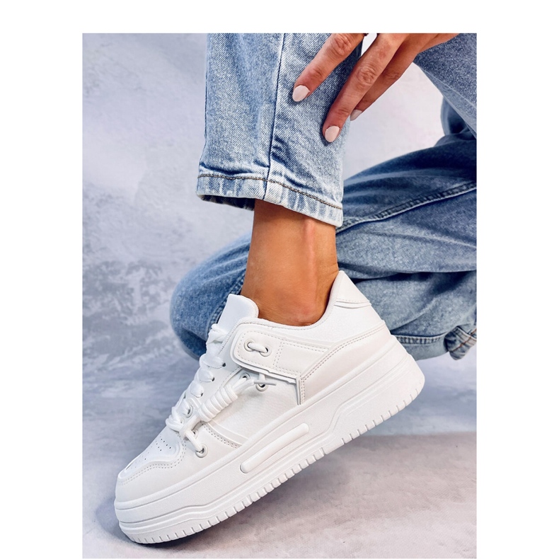 Clavell White high-soled sneakers - Inello 1