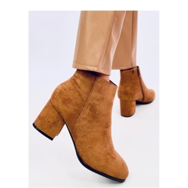 Marple Camel smooth high heel ankle boots - Inello brown 2