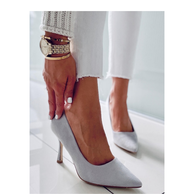Giorgia Gray women's suede high heels - Inello grey 2