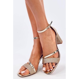 Paolis Gold formal high-heeled sandals - Inello yellow 1