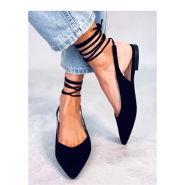 Dentoni Black lace-up ballet flats - Inello 1