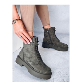 Burse Green lace-up platform ankle boots - Inello 2