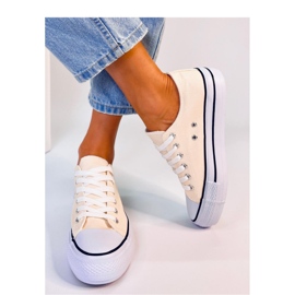 Classic women's sneakers Fargis Beige - Inello 1