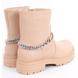 Cindy Nude chain ankle boots - Inello beige 1