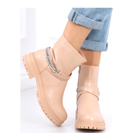Cindy Nude chain ankle boots - Inello beige 2