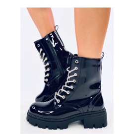 Quanes Miroir lacquered bovver boots - Inello black 1
