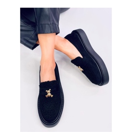 Anisha Black platform loafers with shearling - Inello 1