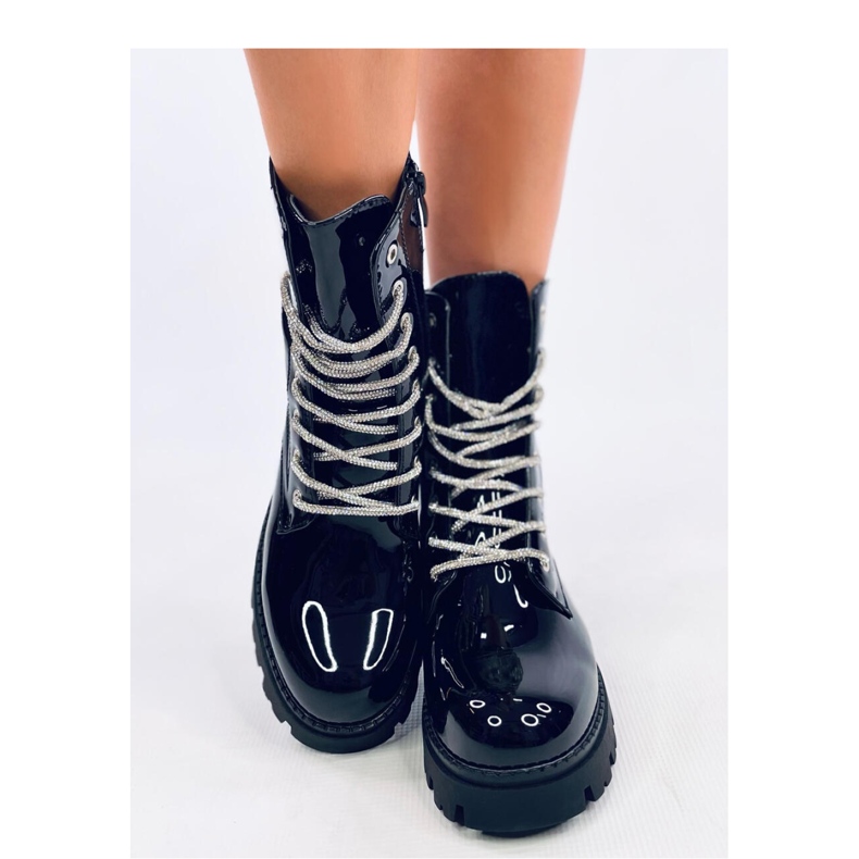 Quanes Miroir lacquered bovver boots - Inello black 2