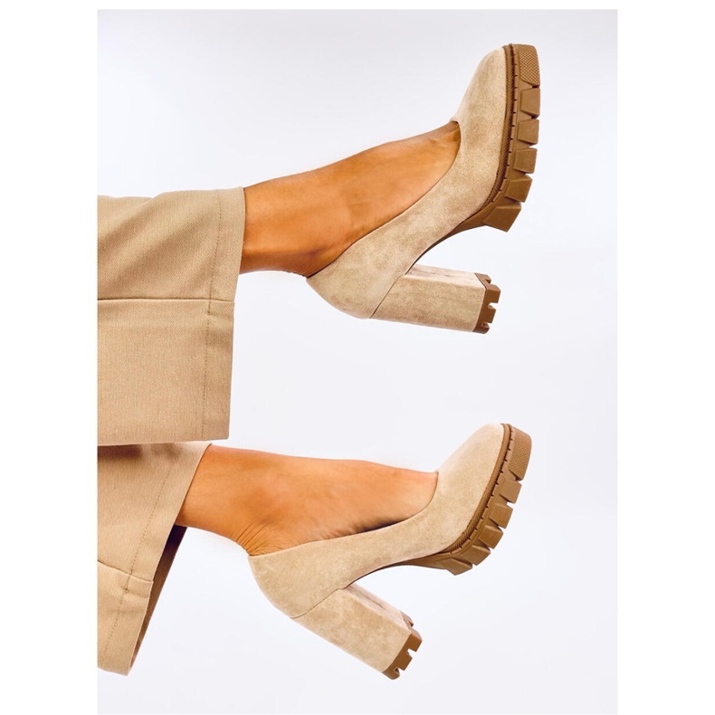 Angela Khaki high heel and platform pumps - Inello green 2