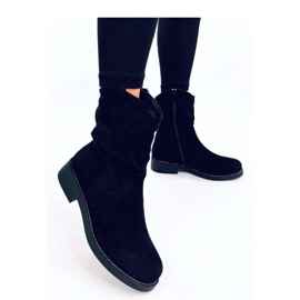 Vashtis Black suede flat boots - Inello 1