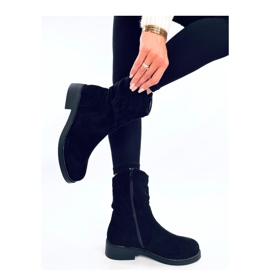 Vashtis Black suede flat boots - Inello 2
