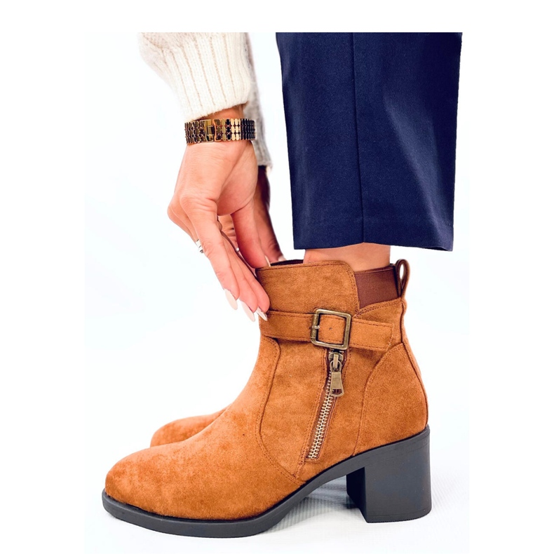 Classic high-heeled ankle boots Irving Camel - Inello brown 1 Classic high-heeled ankle boots Irving Camel - Inello brown 1